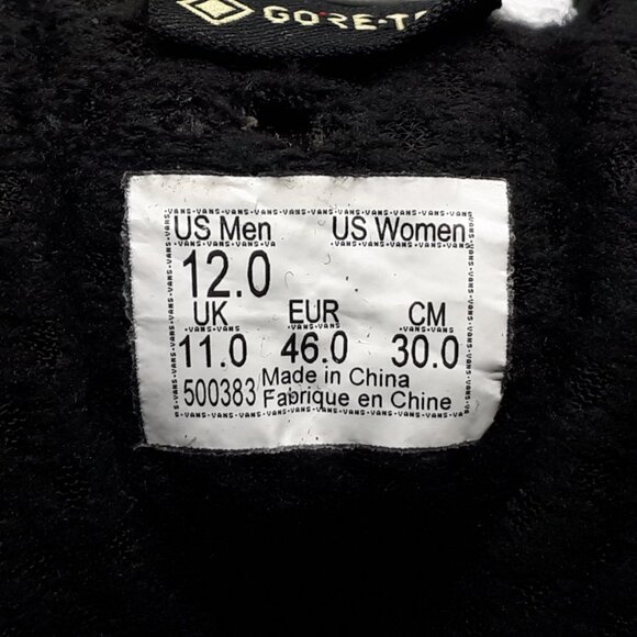 Vans Snow-Kicker GTX GORE-TEX MTE-3 Winter Boot Waterproof Black Mens Size 12 US - Picture 9 of 12